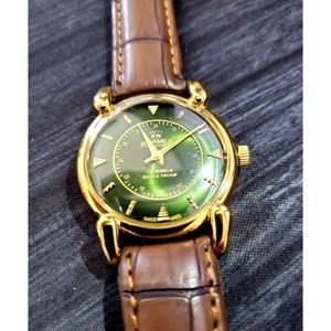 Rare Amazing Color Roamer Mechanical Swiss Watch Restored Serviced‎ GLD-GRN-BLK